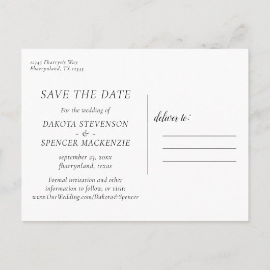 Moody Passions | Dramatische wijn Save the Date Aankondigingskaart (Achterkant)