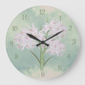 Moody Pastel Waterverf Orchideeën Wandklok (Voorkant)