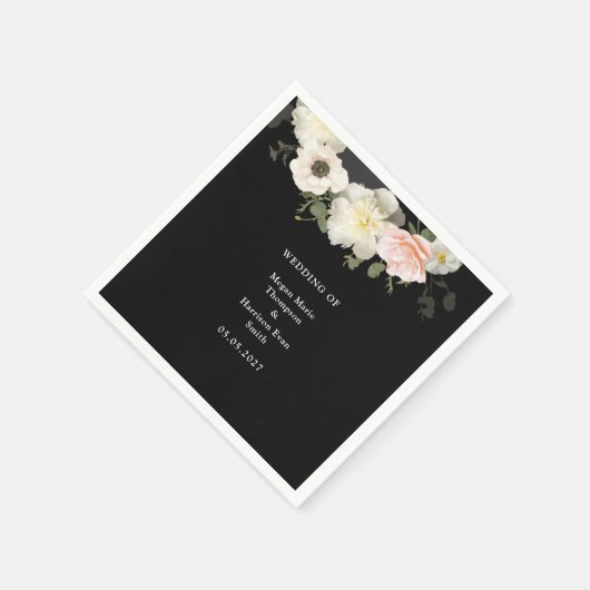 Moody Peonies en Anemones die weduwschap opblazen Servet (Hoek)