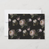 Moody Peony Dark Floral Baby Shower Bedankkaart (Achterkant)