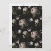 Moody Peony Dark Floral Baby Sprinkle Kaart (Achterkant)