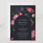 Moody Peony Floral Wedding Arch Invitation Kaart (Voorkant)
