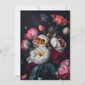 Moody Peony Floral Wedding Invitation Kaart (Achterkant)