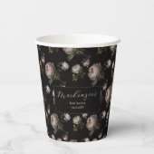 Moody Peony Flowers Baby Shower  Papieren Bekers (Achterkant)