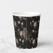 Moody Peony Flowers Baby Shower  Papieren Bekers (Rechts)