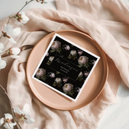 Moody Peony Flowers Baby Shower Servet