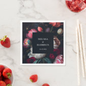 Moody Peony Painterly Floral Wedding Servet (Insitu)