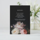 Moody Peony Roos Bloemen Details Behuizing Informatiekaartje (Staand voorkant)