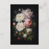 Moody Peony Roos Bloemen Details Behuizing Informatiekaartje (Achterkant)