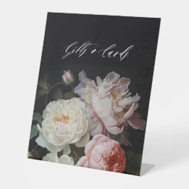 Moody Peony Roos Bloemengeschenken en Kaarten Reclamebord Met Voetstuk