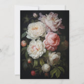 Moody Peony Roos Floral bruiloft uitnodiging (Achterkant)