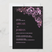 Moody Pink Floral Wedding Kaart (Voorkant)