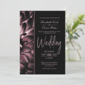 Moody Pink Floral Wedding Kaart (Staand voorkant)