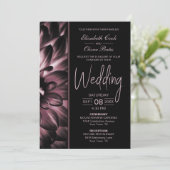 Moody Pink Floral Wedding Kaart (Staand voorkant)