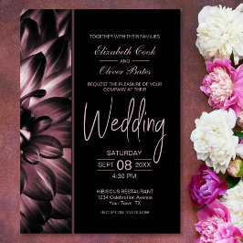 Moody Pink Floral Wedding Kaart