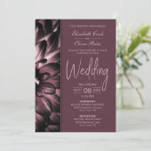 Moody Pink Floral Wedding Kaart (Staand voorkant)