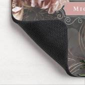 Moody Pink Flowers Elegant  Custom Name Muismat (Hoek)