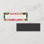 Moody  Pink Peony Wedding Website RSVP-kaart Mini Visitekaartje (Voorkant / Achterkant)