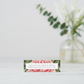 Moody  Pink Peony Wedding Website RSVP-kaart Mini Visitekaartje (Staand voorkant)