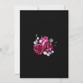 Moody Pink Rose Floral Black Wedding Kaart (Achterkant)
