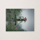 Moody Pink Rose op Chain Link Fence Foto Legpuzzel (Horizontaal)