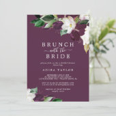 Moody Plum Brunch met het Bride-Vrijgezellenfeest Kaart (Staand voorkant)