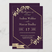 Moody Plum en Champagne Kaart (Voorkant / Achterkant)