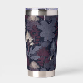 Moody Plum Fig Botanical Stainless Steel Tumbler Geïsoleerde Drinkbeker