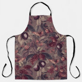 Moody Plum & Fig Leaves Apron | Artistic Botanical Schort (Voorkant)