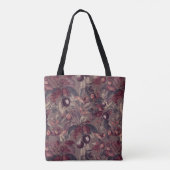 Moody Plum & Fig Leaves Tote Bag | Artistic Floral (Achterkant)