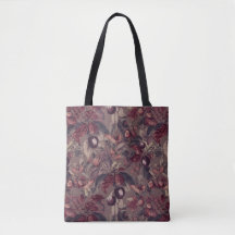 Moody Plum & Fig Leaves Tote Bag | Artistiek Bloem