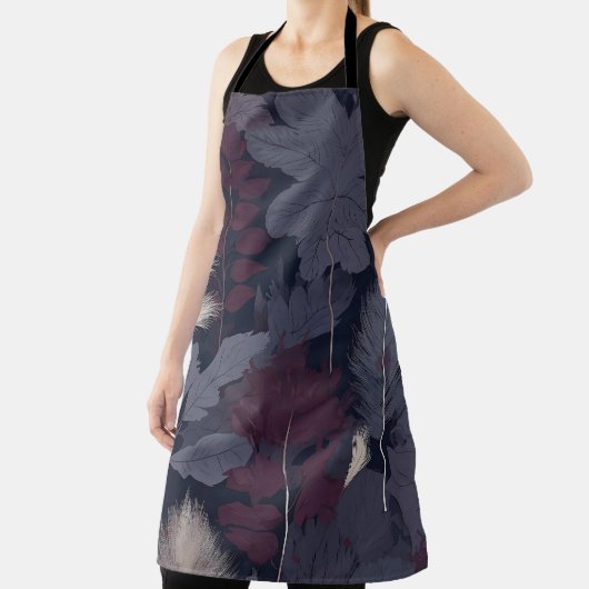 Moody Plum Fig & Pampas Grass Botanical Apron Schort (Insitu)