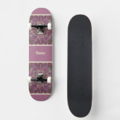 Moody Plum Floral Doodle Art Skateboard (Voorkant)