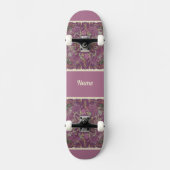 Moody Plum Floral Doodle Art Skateboard (Voorkant)