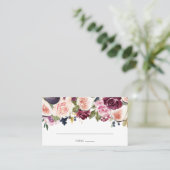 Moody Plum Floral en Fig Wedding Plaatskaartje (Staand voorkant)