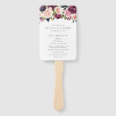 Moody Plum Floral en Fig Wedding Programme Handwaaier (Voorkant)