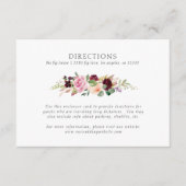 Moody Plum Floral Garland Wedding Directions Informatiekaartje (Voorkant)
