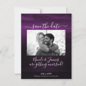Moody Plum Paars Modern Waterverf Save Date Kaart (Voorkant)