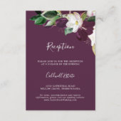 Moody Plum Paars Wedding Reception Tussenvoegsel K Informatiekaartje (Voorkant)