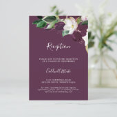 Moody Plum Paars Wedding Reception Tussenvoegsel K Informatiekaartje (Staand voorkant)