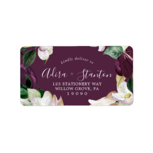 Moody Plum Paars Wedding RSVP Adresetiketten Etiket