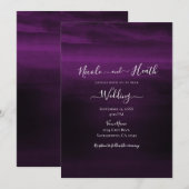 Moody Plum Paarse Modern Waterverf Wedding Kaart (Voorkant / Achterkant)