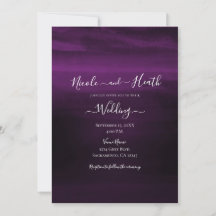 Moody Plum Paarse Moderne Waterverf Bruiloft
