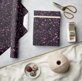 Moody Plum Rijk Zwart Glitter Patroon Cadeaupapier