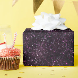 Moody Plum Rijk Zwart Glitter Patroon Cadeaupapier