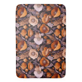 Moody poppies on black pattern badmat (Voorkant Verticaal)