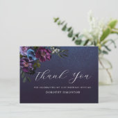 Moody Purple Bloemen 21e Verjaardag Dank u kaart (Staand voorkant)