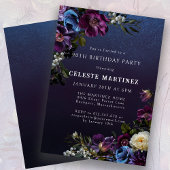 Moody Purple Bloemen 90ste Verjaardagsfeestje Kaart