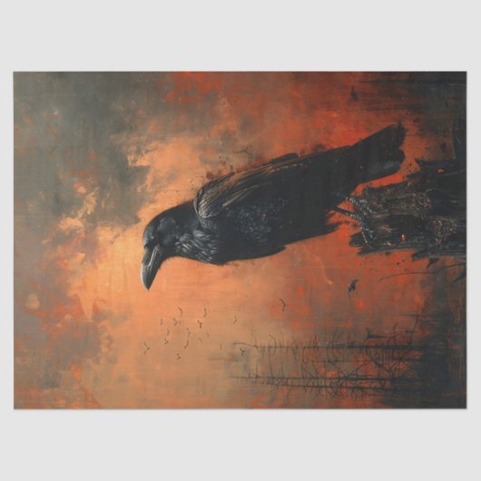 Moody Raven Gothic Decoupage Tissuepapier (Voorkant)