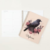 Moody Raven Vintage Roze Bloem Planner (Display)